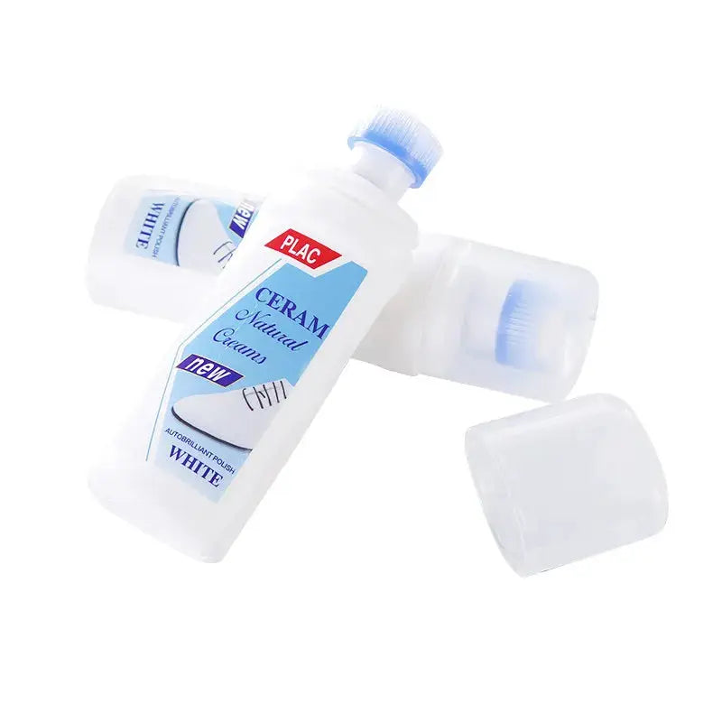 Shoe cleaner 2-pack by Simples Market, white bottles with blue brush applicators