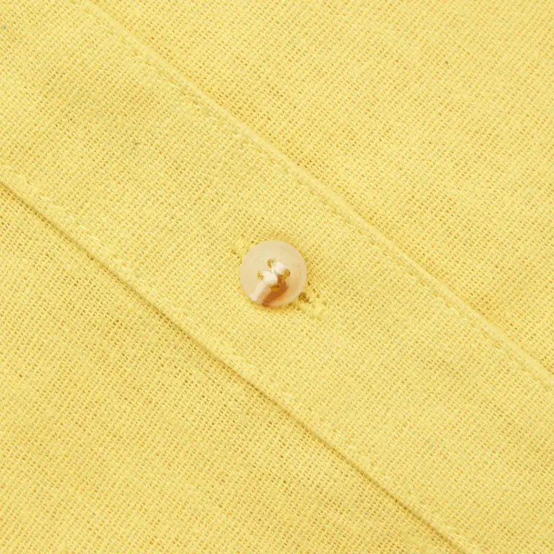 Women's casual yellow shirt with collar button design and loose fit