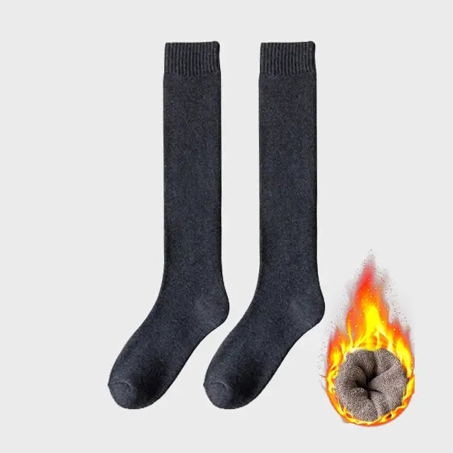 Women's Winter Warm Long Knee High Socks Thick Thermal Cotton Terry Harajuku Breathable Casual