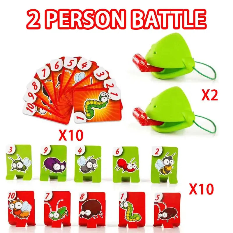 Frog Lizard Mask Wagging Tongue Card Licking Board Game For Parties Family Fun Antistress Desktop Puzzle Toy