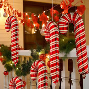 Five Piece Red Christmas Candy Cane Foil Balloons Set For New Year Holiday Party Decor