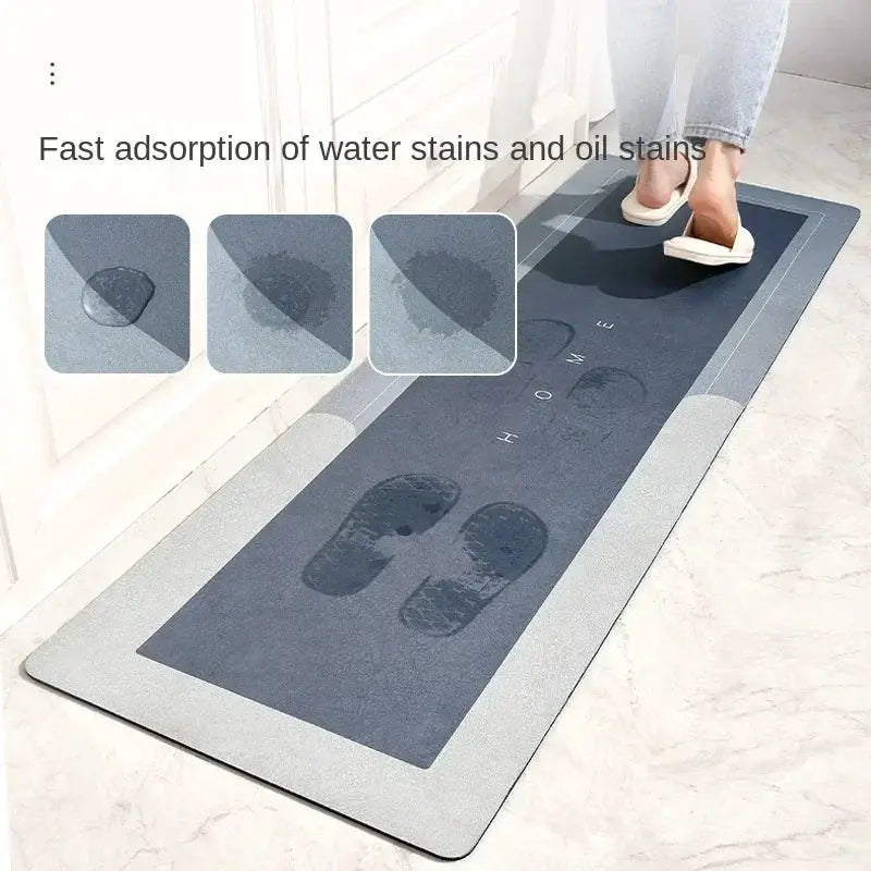 KitchenEase Absorbent Non Slip Waterproof Mat With Diatom Mud Material And Anti Fatigue Wipeable Comfort Rug