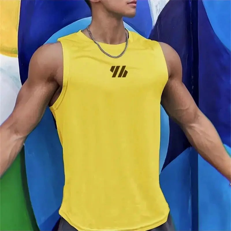 Summer Mesh Gym Vest For Men Sleeveless Tank Top High Quality Fitness Sports Shirt