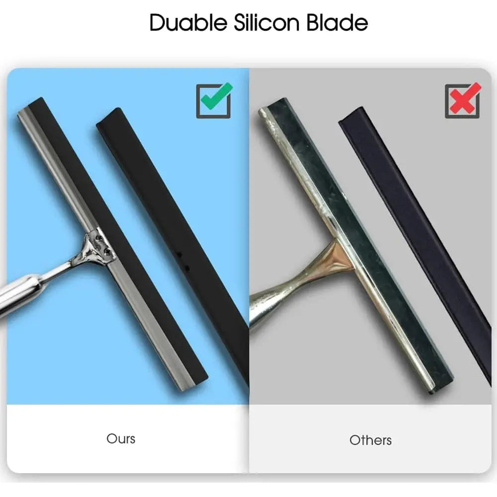 Shower squeegee by Simples Market with silicone blade and chrome handle for glass doors