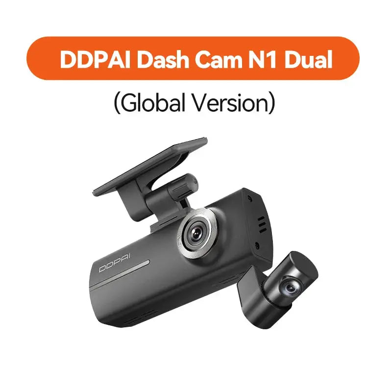 DDPAI Dash Cam N1 Dual front and rear cameras, 1296P night vision, app-controlled car DVR