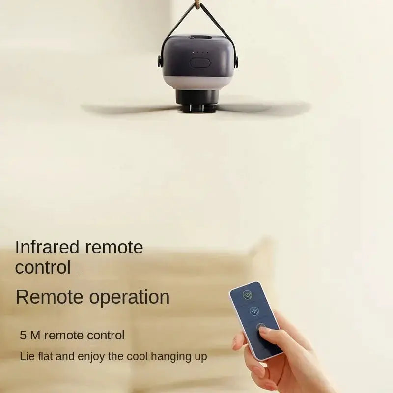 Simples Market portable wireless mini ceiling fan with remote control and hanging strap