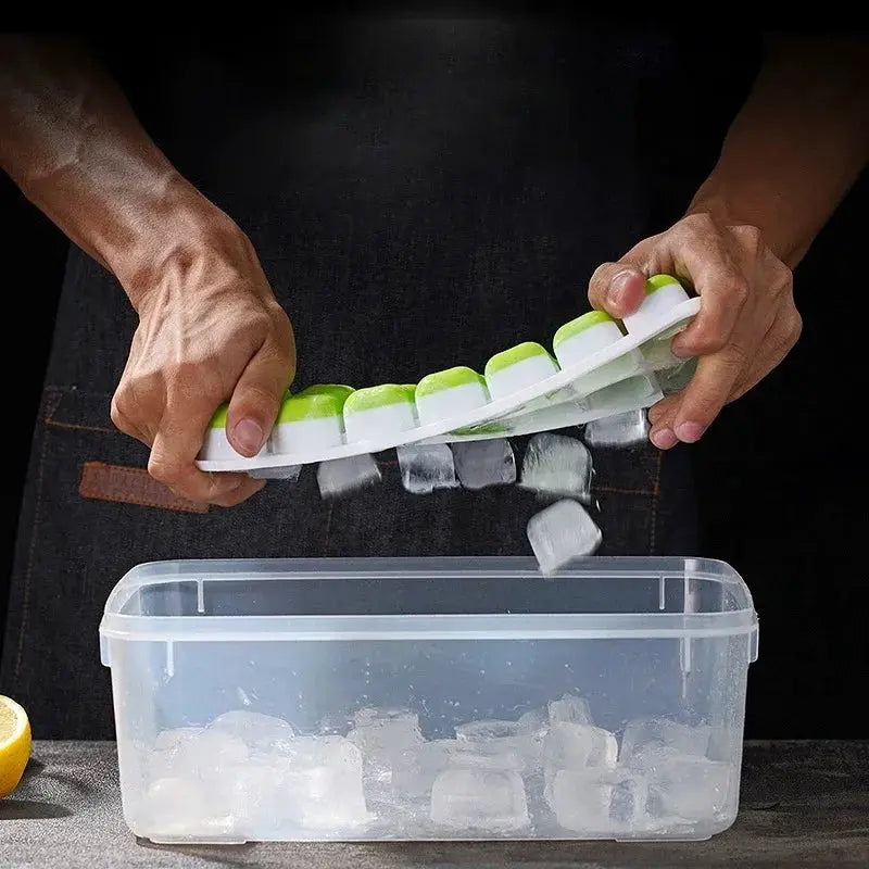 Silicone Ice Cube Tray With Lid Square 14 Cube Easy Release Ice Cube Molds For Summer Cocktails