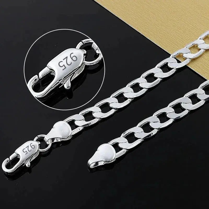 925 Sterling Silver Necklace For Men And Women 16 18 20 22 24 Inch 6mm Chain Luxury Jewelry Gift Wedding Christmas Gift