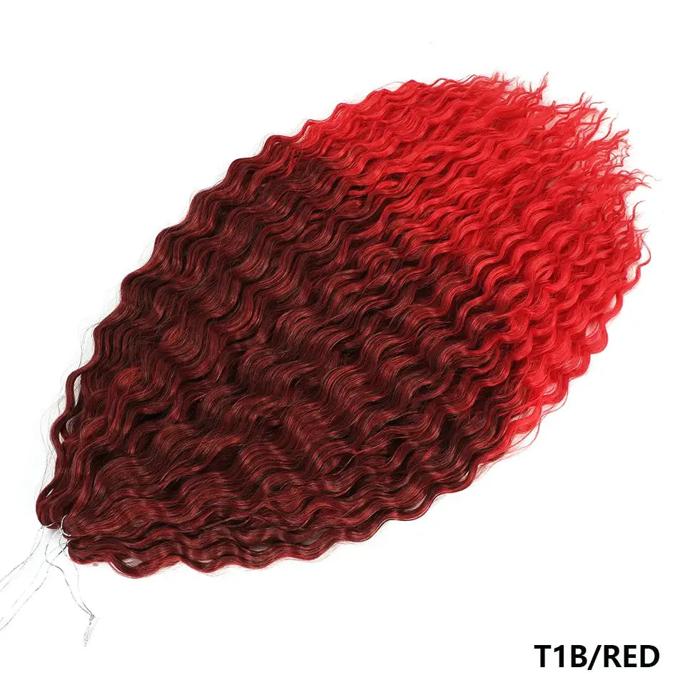 Simples Market Ariel Curls synthetic crochet hair, water-wave twists in red ombre (T1B/RED)