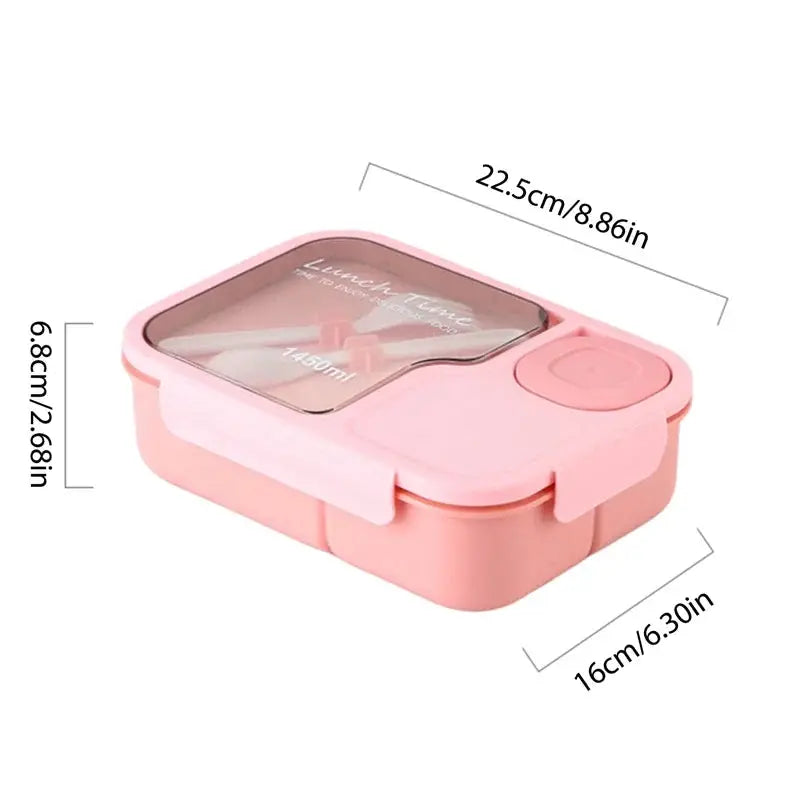 Bento Lunch Box For Kids Girls Cartoon Kawaii Cute Heated 3 Grid Food Storage Lunchbox Sandwich Snack