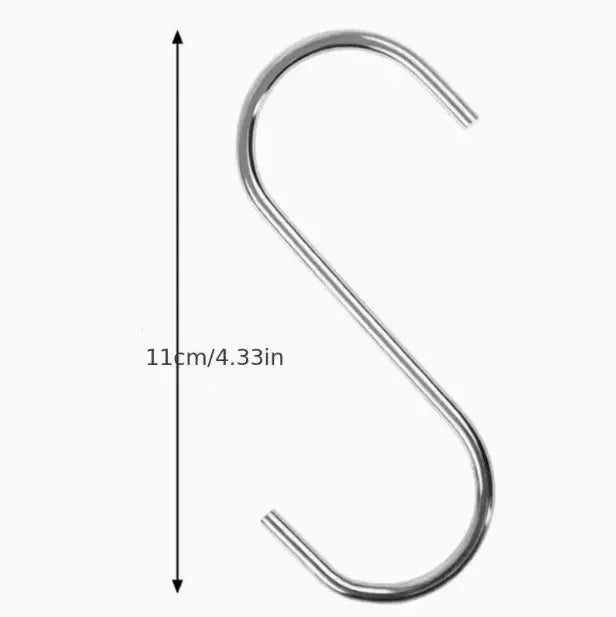 10 Pack Heavy Duty Stainless Steel S Hooks With Anti Scratch Caps Adjustable Wall Mounted Organizer For Accessories