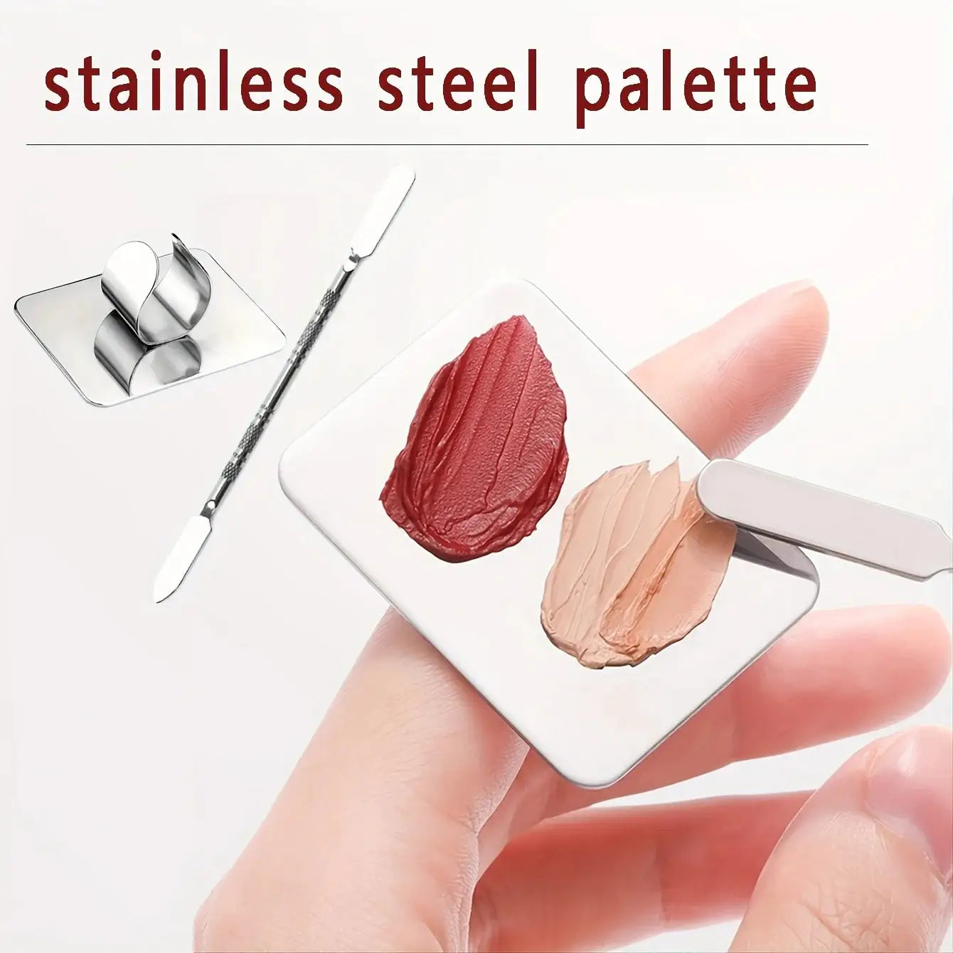 KissDate Stainless Steel Makeup Spatula Palette For Foundation Mixing And Cosmetic Blending And Nail Art