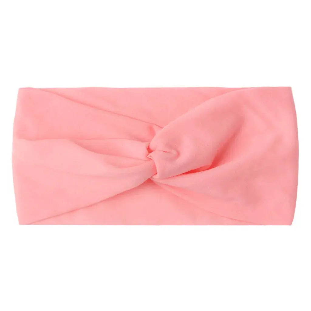 Solid Color Baby Headband for Girls Spring Summer Twisted Knot Design Soft Elastic Hair Accessory Large Size