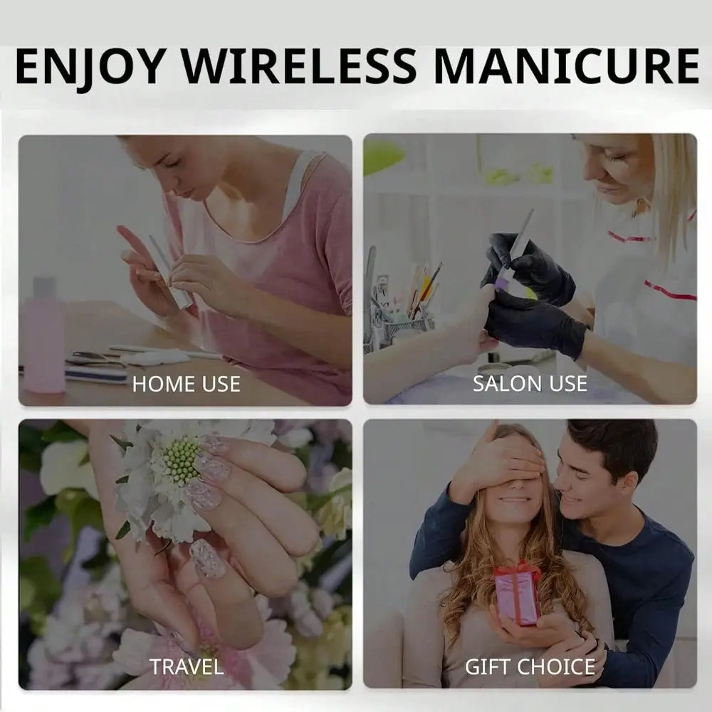 Handheld UV LED Nail Dryer Lamp for Gel Polish Curing USB Rechargeable Quick Dry Nail Art Tool