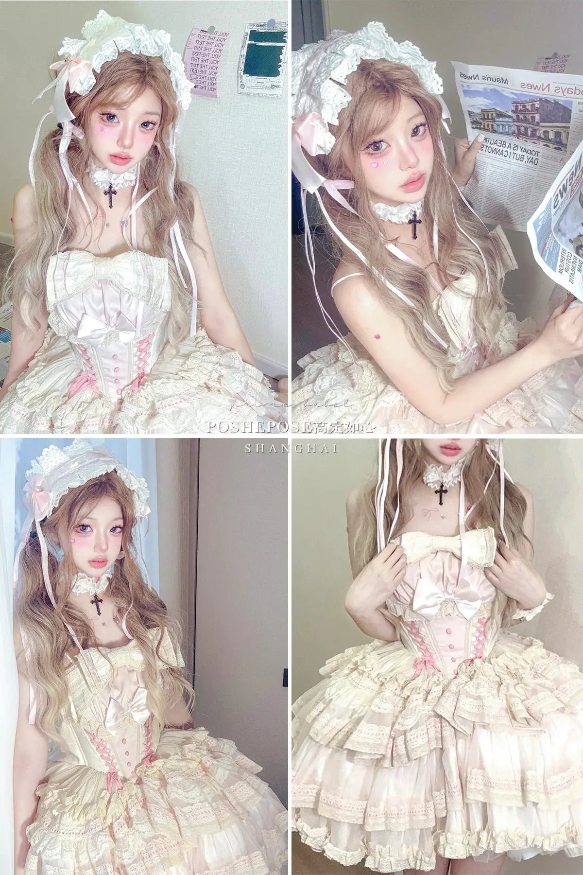 Girls Birthday Lolita Dress Tube Top Satin Bowknot Pettiskirt Mini