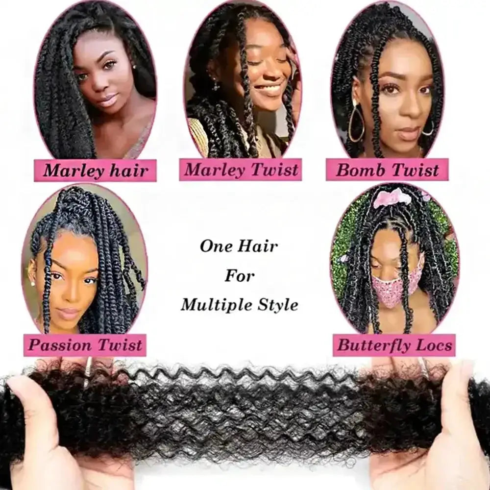 Simples Market 22in crochet braiding hair, black Afro twists; synthetic extensions in 5 styles