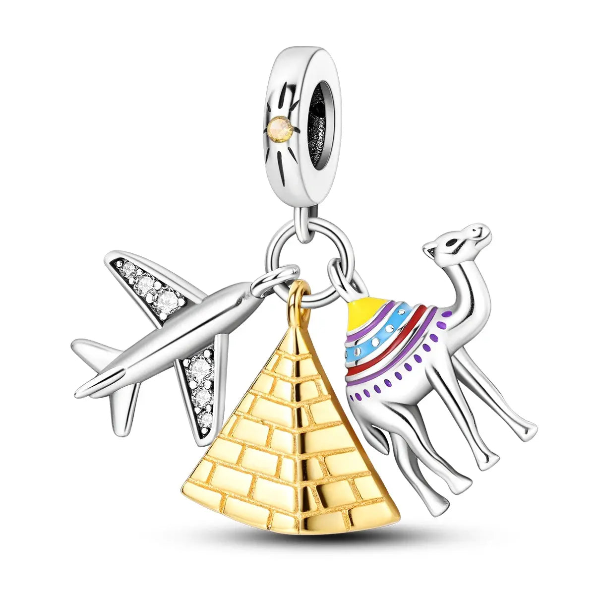 Travel Charm 925 Silver Plane Pendant Eiffel Tower Bead Charm For Bracelet Women Fashion Jewelry