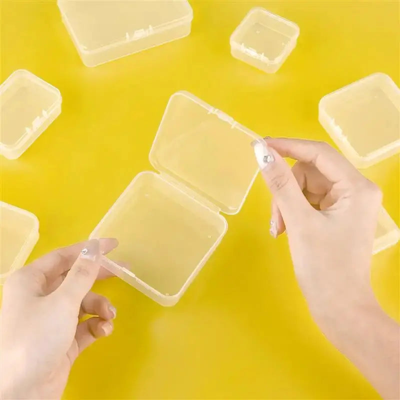 10 Piece Set of Translucent Clear PP Plastic Storage Boxes Rectangular Dustproof Jewelry Case Container