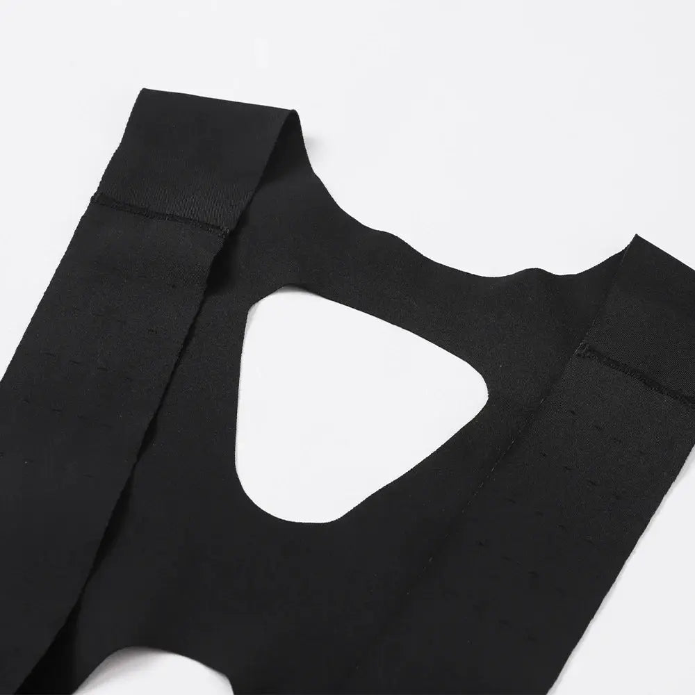 Men's cycling bib shorts, black, hollow back design