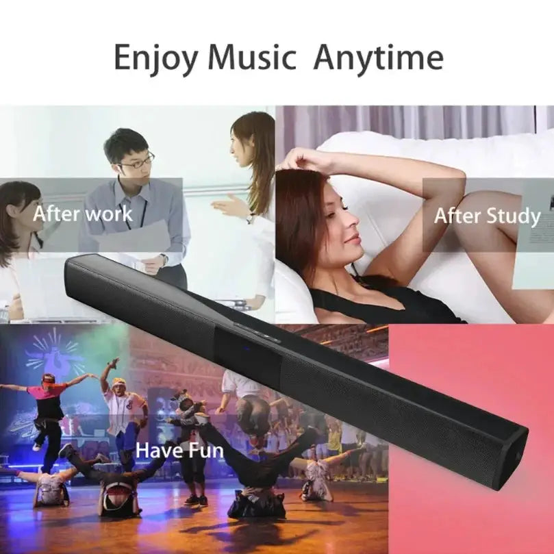 XIKCU soundbar by Simples Market, black Bluetooth 5.3 stereo home cinema speaker