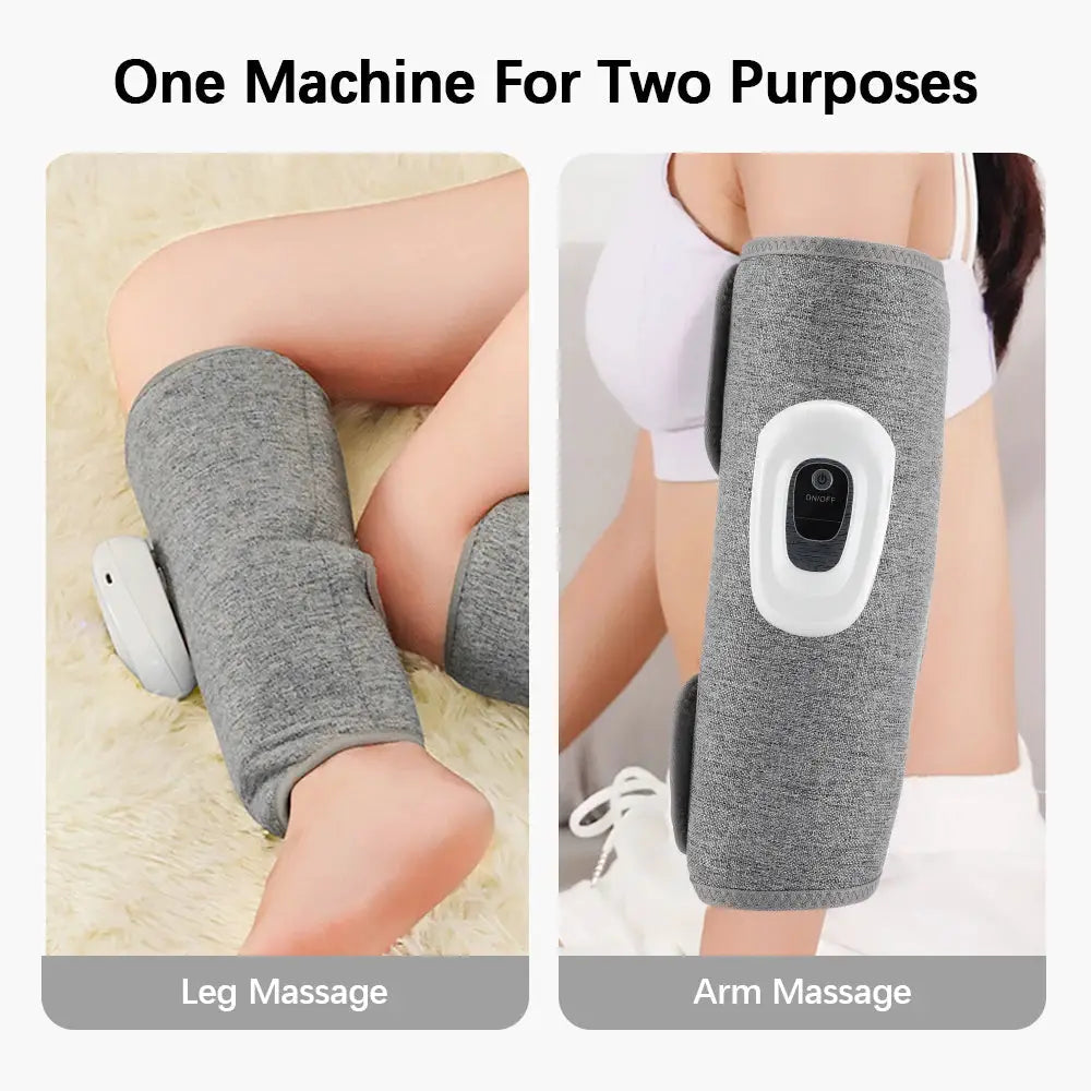 Electric 360° air-pressure calf massager and arm massager set by Simples Market, wireless grey fabric, 3 modes