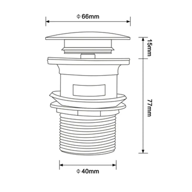 Simples Market Bagnolux pop-up sink drain stopper for vessel sink, overflow compatible