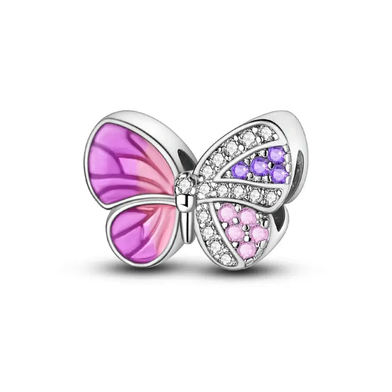 Pink Charms 925 Sterling Silver Heart Bow Perfume Bottle Charms Beads Pendants Fit Bracelet DIY Jewelry Making Women