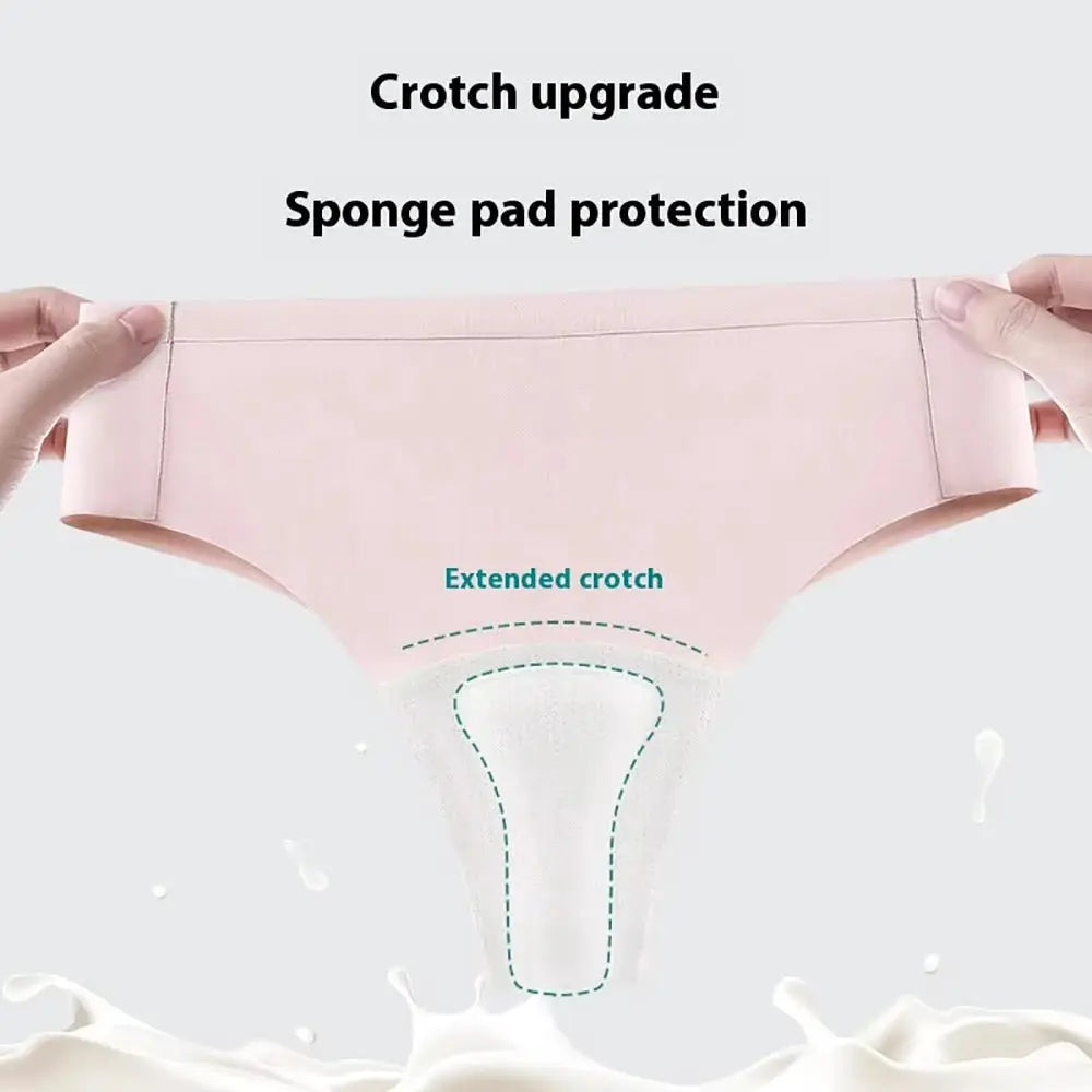 Simples Market pink anti-cameltoe seamless thong underwear with extended crotch area