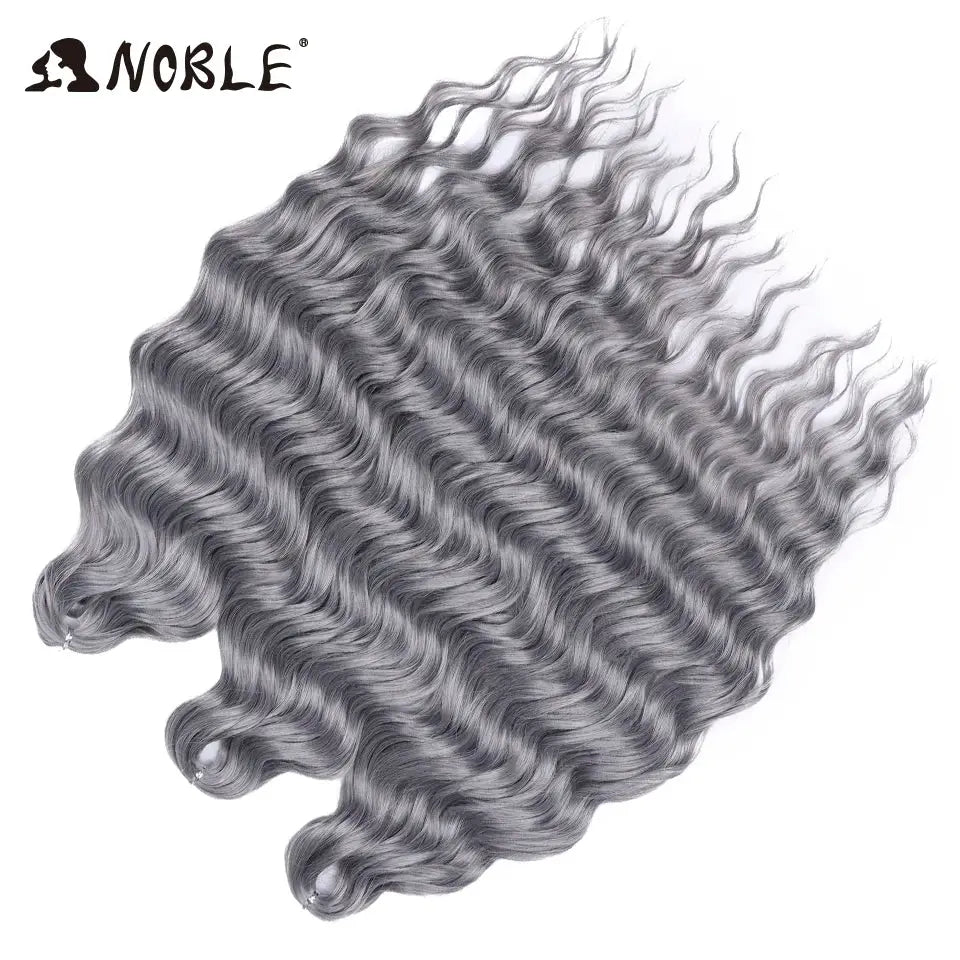 Noble hair extensions, 24-inch synthetic water-wave braiding hair in ombre blonde, by Simples Market