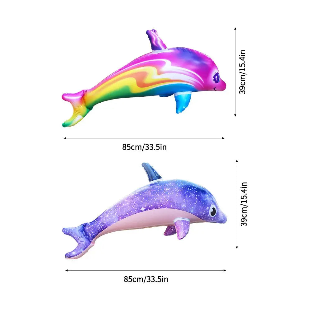 Inflatable Dolphin Rainbow Toy For Ocean Themed Pool Party Beach Birthday Decoration Durable PVC