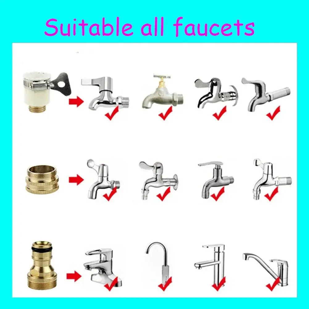 15-23mm Universal Hose Tap Adapter Faucet Connector Copper Plated Aluminum Garden Water Hose Pipe Fitting