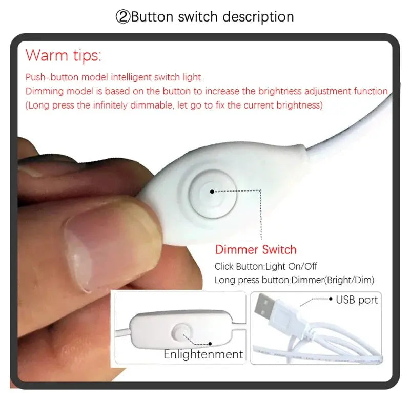 LED table lamp by Simples Market; white plastic lamp with dimmer switch and USB port, bedside light