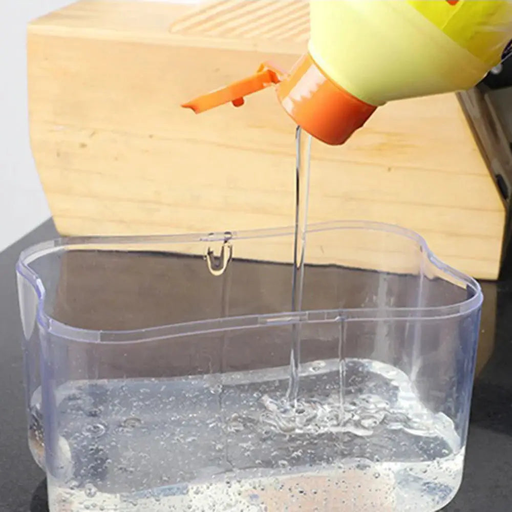 2 In 1 Soap Dispenser And Sponge Holder For Kitchen Countertop Easy Refill Durable Black