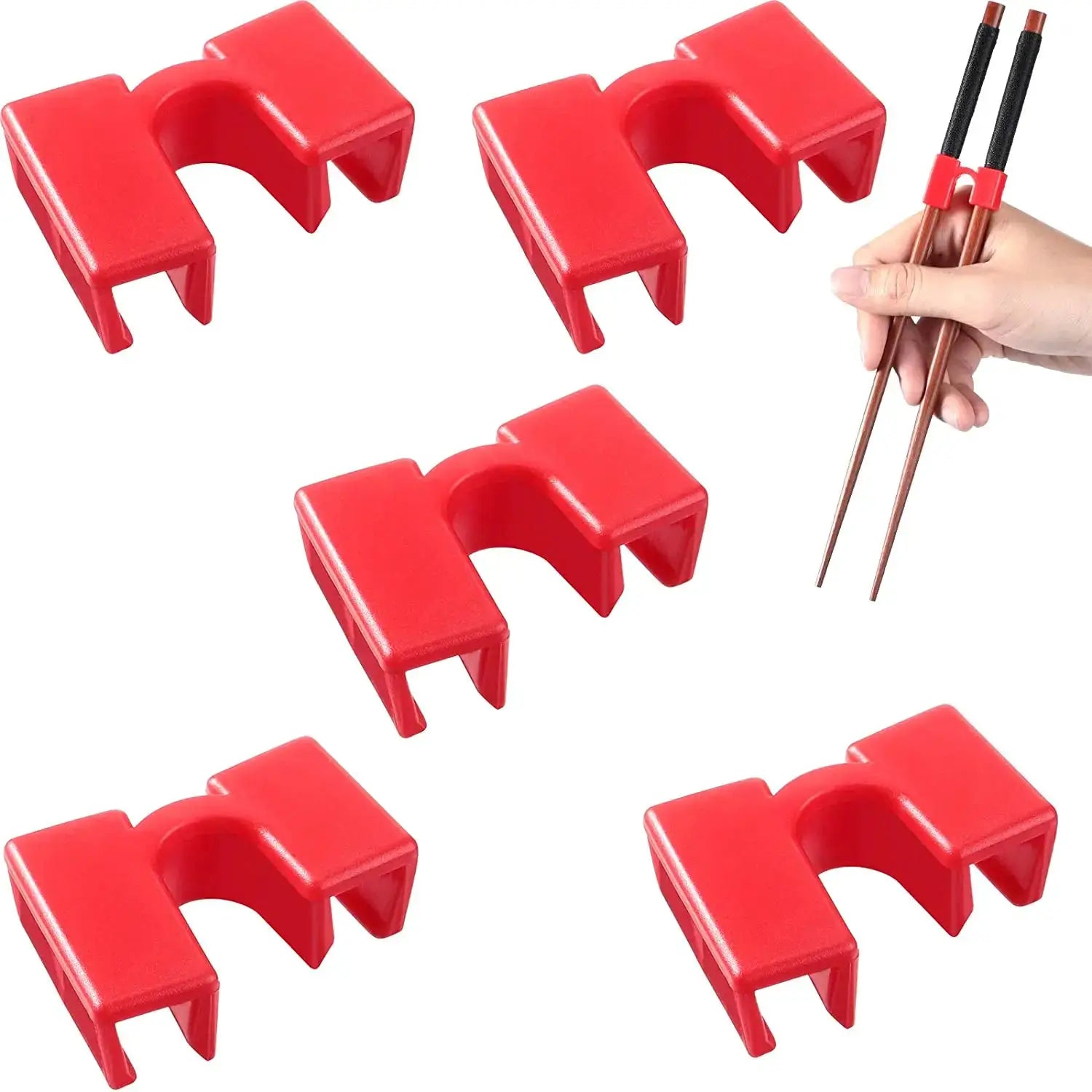 5 Pack Reusable Chopstick Helpers Training Hinges for Adults and Kids Beginner Practice Connector