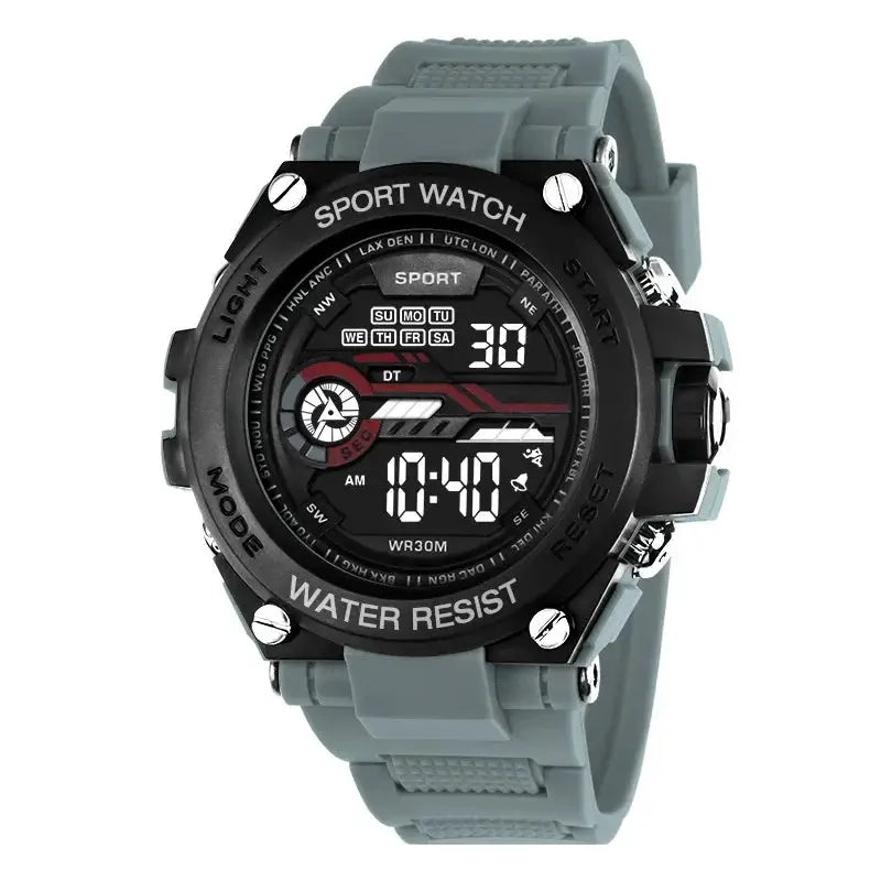 YIKAZE Mens Sports Watch Waterproof Digital LED Military Style Wristwatch With Alarm Clock