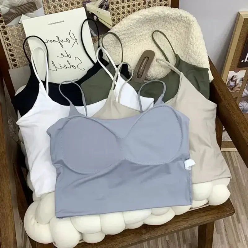 SilkNova Ice Silk Crop Top Bralette Seamless Padded Tube Top For Women Breathable All Day Comfort