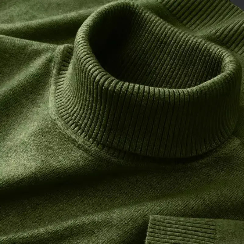 Mens Knitted Sweater Solid Color Turtleneck Pullover Breathable Warm Outdoor Streetwear For Autumn And Business Tops