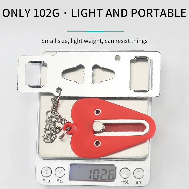 Simples Market security portable door lock latch, red plastic handle, no-drill travel safety device