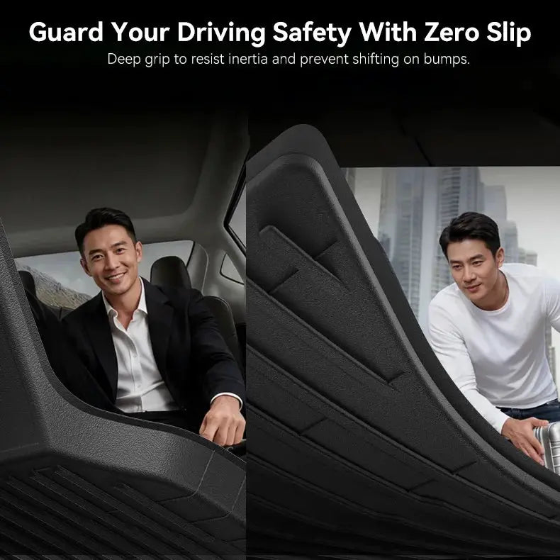 Simples Market YZ Tesla Model Y Juniper TPE floor mats with metal pedals; four-season, waterproof luggage trunk mat set