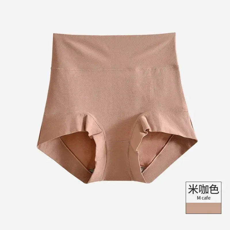 60S cotton high-rise shaping panties for women, beige abdomen-tightening briefs Simples Market