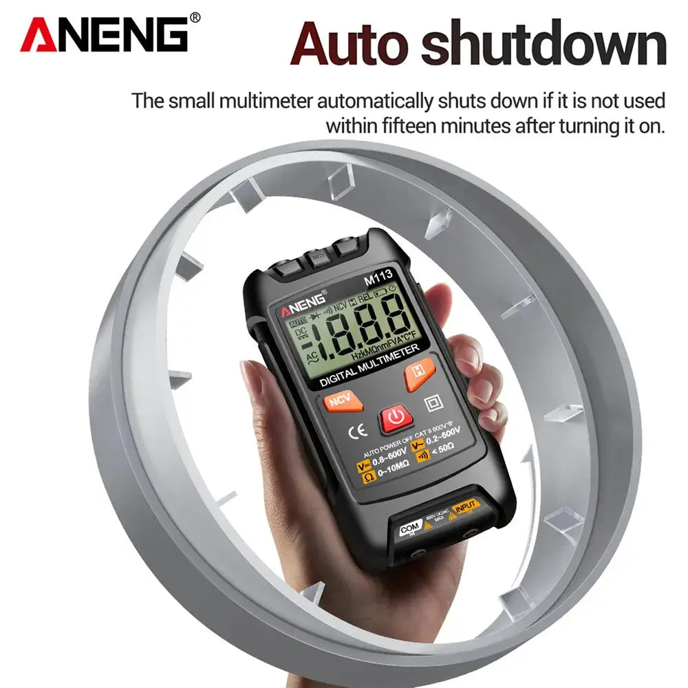 ANENG M113 Intelligent Digital Multimeter 1999 Count AC DC Voltage Ohm NCV Tester Tool