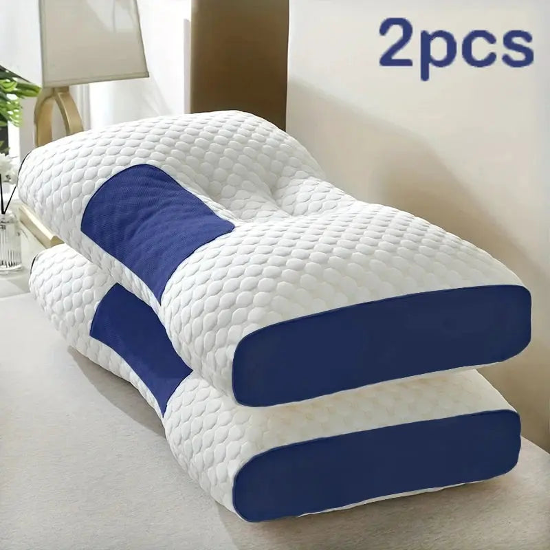 EverComfort Two Piece Massage Neck Pillow Set Adjustable Ergonomic Orthopedic Contour Support All Season Comfort
