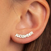 Custom Punk Name Stud Earring, stainless steel, Alexander design