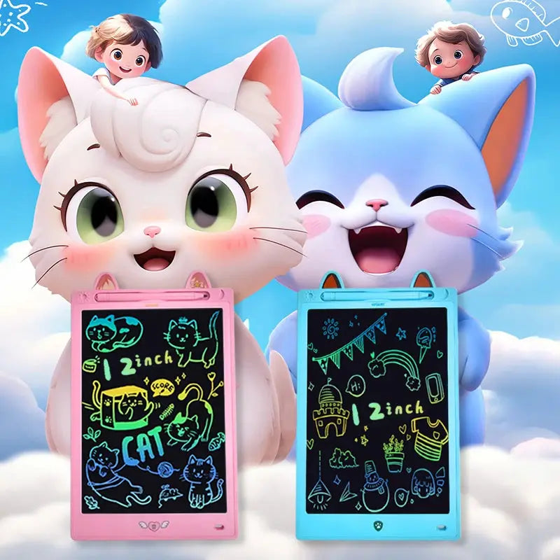Drawing board LCD writing tablets set, pink and blue for kids, 2 pieces