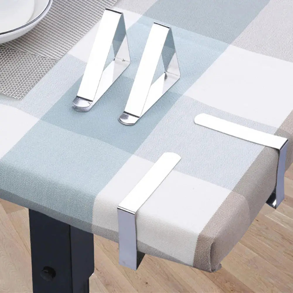 ClipEase 8 Pcs Stainless Steel Table Cloth Clips Keep Table Covers Secure On Windy Days