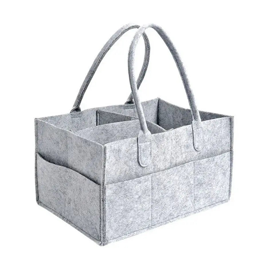 Felt Diaper Bag Organizer For Babies With Large Capacity And Neutral Design For Diapers And Toys