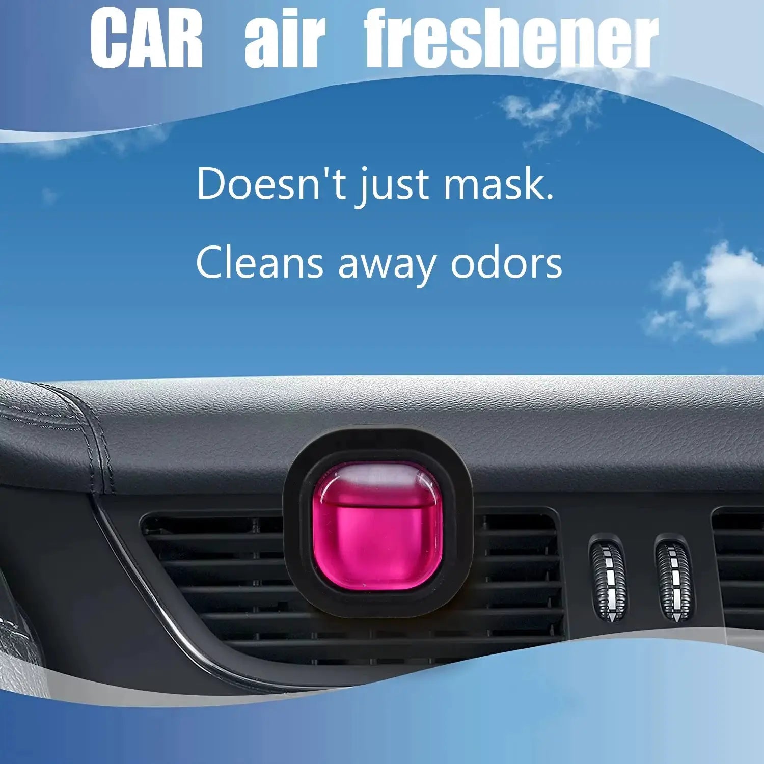 Long-Lasting Car Air Freshener Vent Clip With Essential Oil Scent Odor Eliminator Alcohol-Free 0.14oz