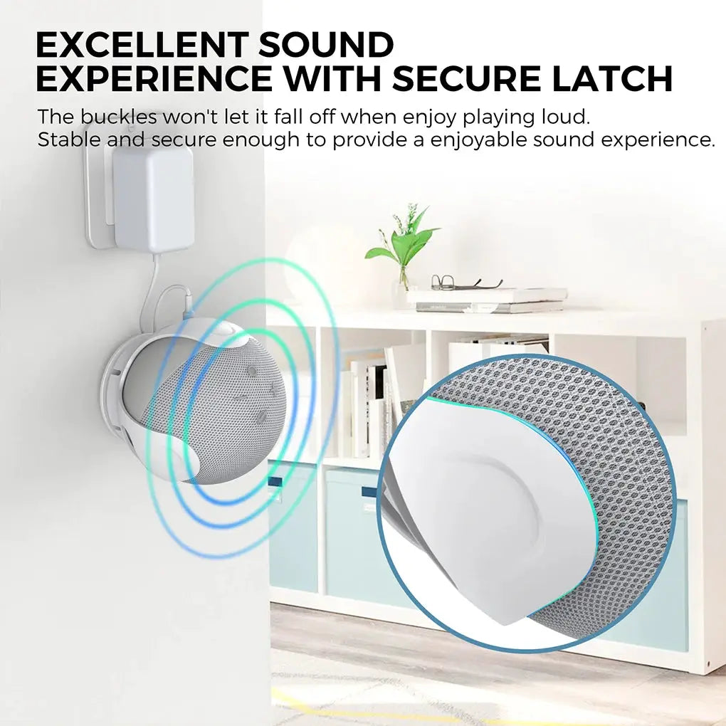 Simples Market wall-mount bracket for Echo Dot 4/5/3rd gen, white with cord management stand