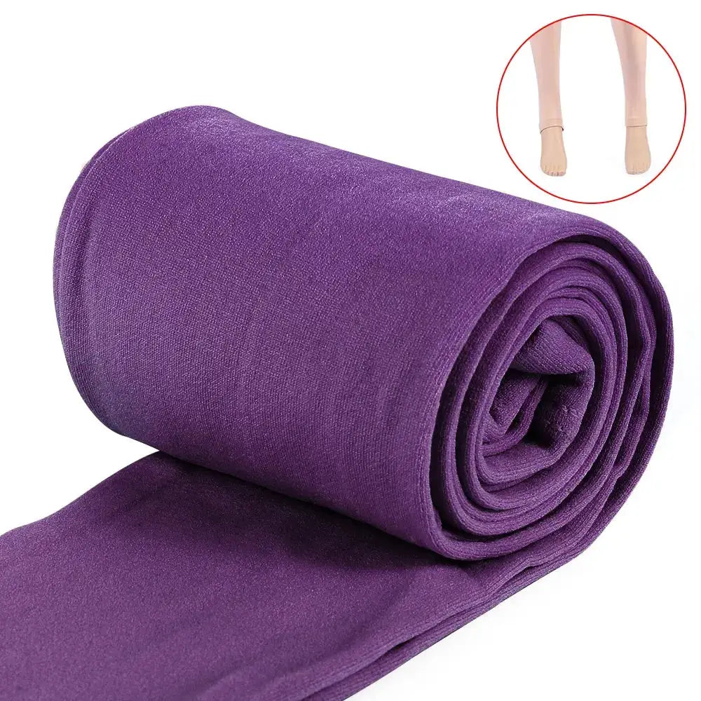 Winter thermal leggings fabric roll in purple with fleece lining