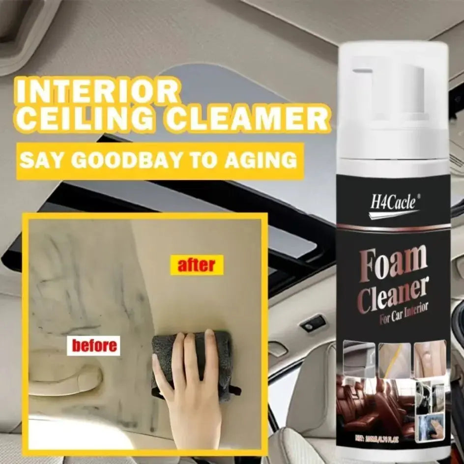 Simples Market car interior foam cleaner spray bottle with white cap and black label
